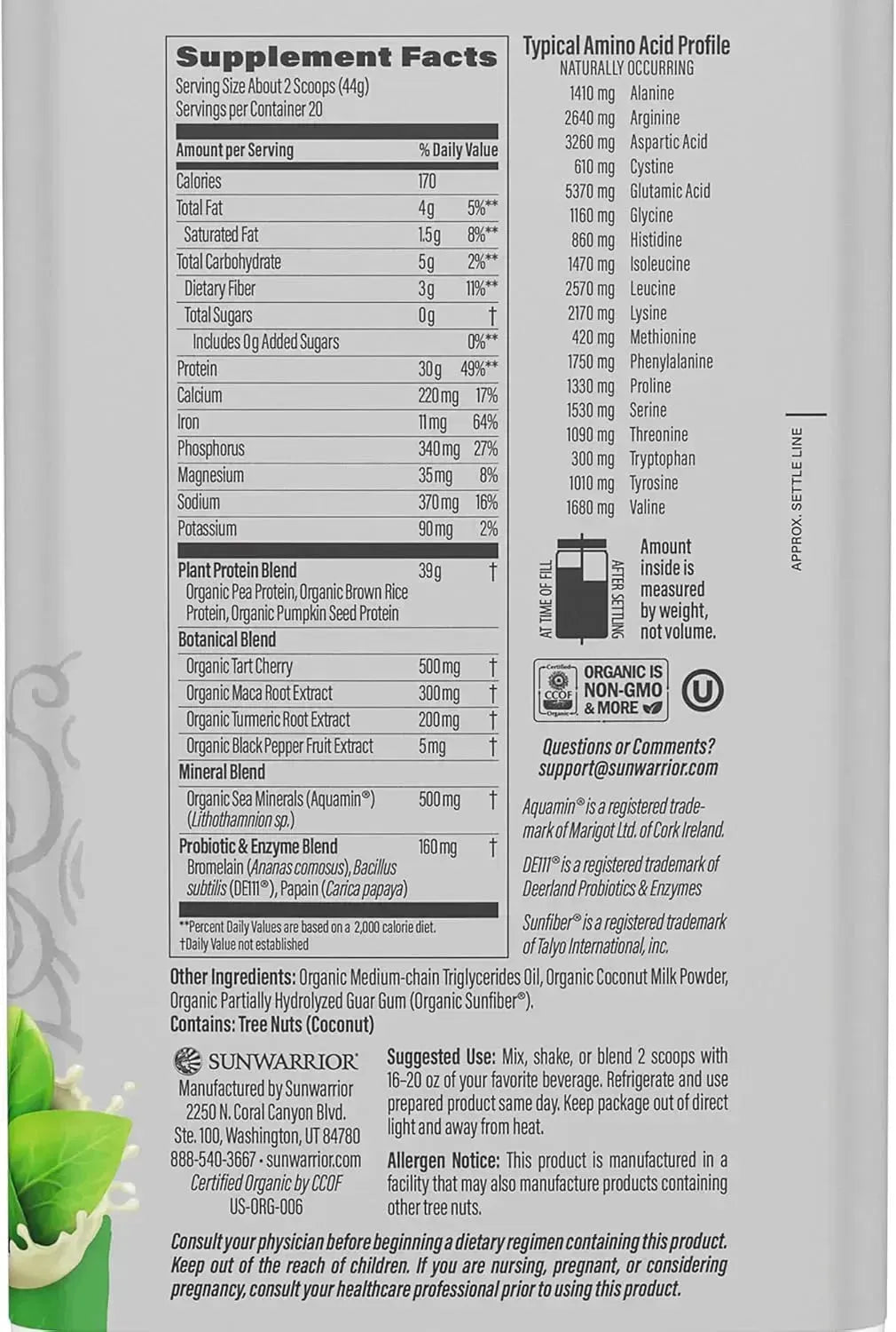 SUNWARRIOR - Sunwarrior Vegan Protein Powder Unflavored 20 Servicios 884Gr. - The Red Vitamin MX - Suplementos Alimenticios - {{ shop.shopifyCountryName }}