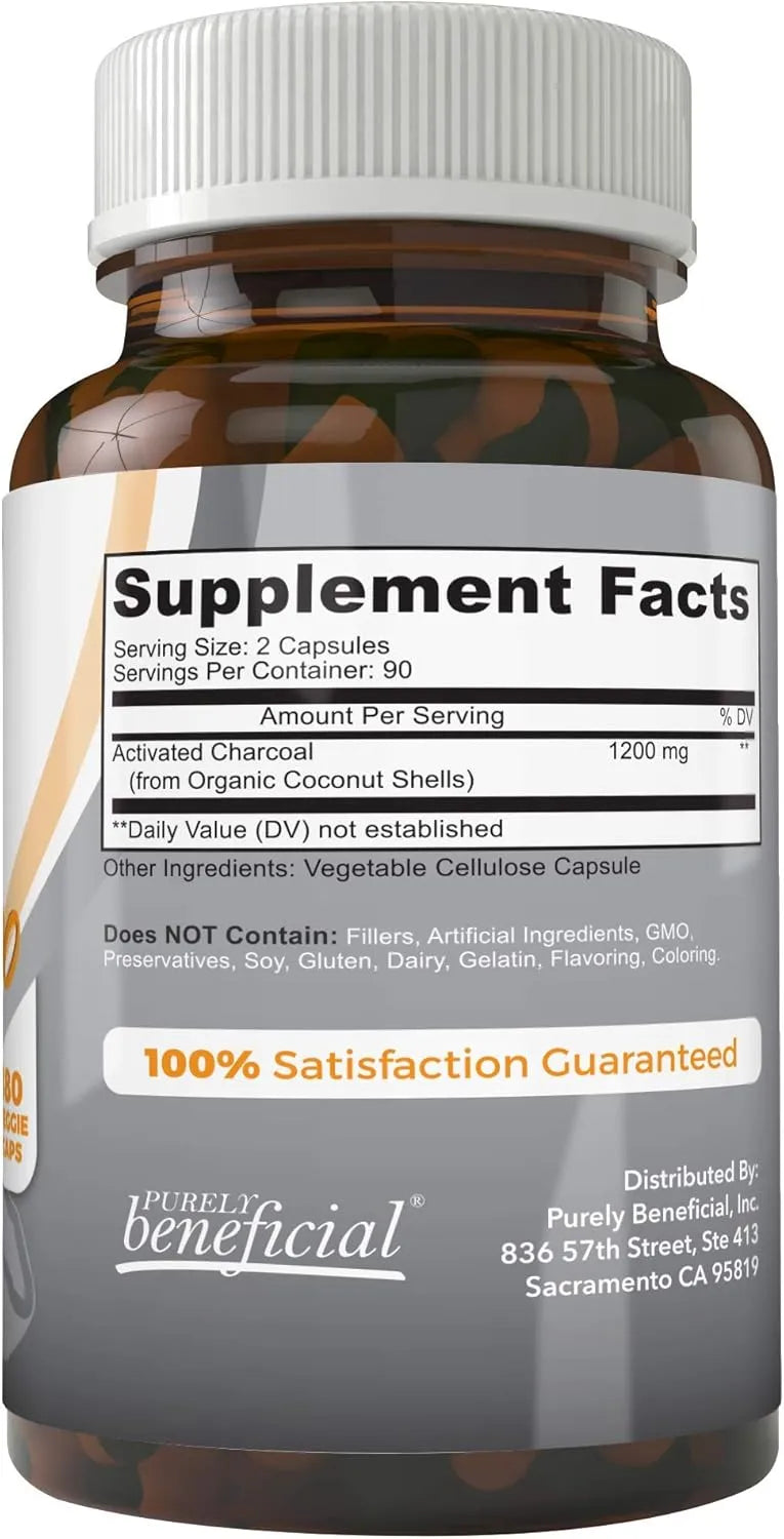 PURELY BENEFICIAL - PURELY beneficial Activated Coconut Charcoal 1200Mg. 180 Capsulas - The Red Vitamin MX - Suplementos Alimenticios - {{ shop.shopifyCountryName }}