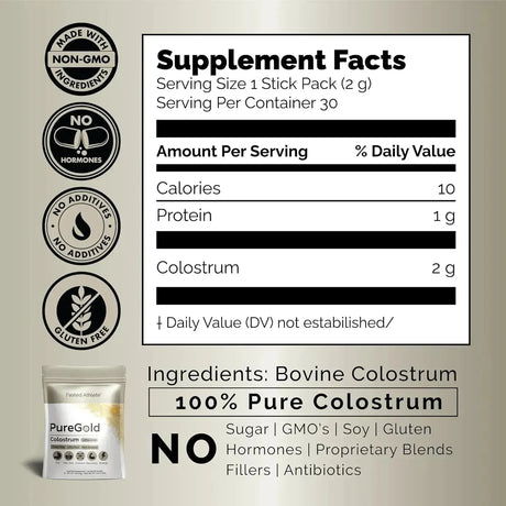 PUREGOLD - PureGold Colostrum Powder Unflavored 30 Paquetes - The Red Vitamin MX - Suplementos Alimenticios - {{ shop.shopifyCountryName }}