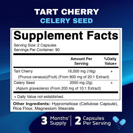 VITAMATIC - Vitamatic Tart Cherry with Celery Seed 180 Capsulas - The Red Vitamin MX - Suplementos Alimenticios - {{ shop.shopifyCountryName }}