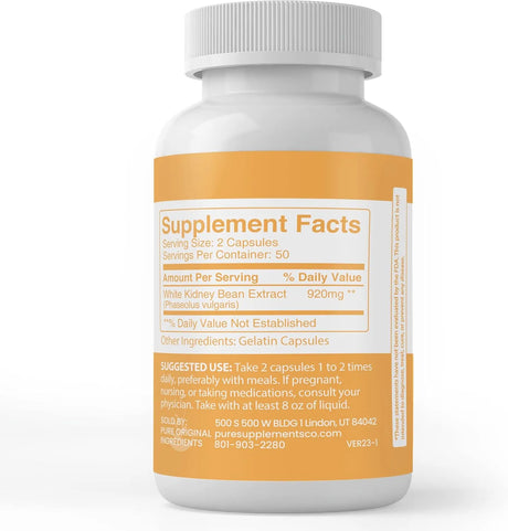 PURE ORIGINAL INGREDIENTS - Pure Original Ingredients White Kidney Bean 100 Capsulas - The Red Vitamin MX - Suplementos Alimenticios - {{ shop.shopifyCountryName }}