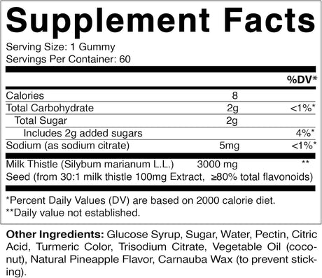 VITAMATIC - Vitamatic Milk Thistle Gummies 3000Mg. 60 Gomitas - The Red Vitamin MX - Suplementos Alimenticios - {{ shop.shopifyCountryName }}