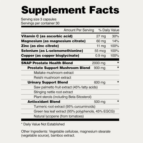 SNAP - Snap Supplements Prostate Health Support 90 Capsulas - The Red Vitamin MX - Suplementos Alimenticios - {{ shop.shopifyCountryName }}