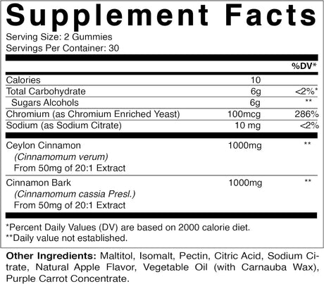 VITAMATIC - Vitamatic Sugar Free Chromium Gummies with Ceylon Cinnamon 60 Gomitas - The Red Vitamin MX - Suplementos Alimenticios - {{ shop.shopifyCountryName }}
