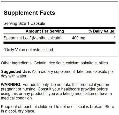 SWANSON - Swanson Full Spectrum Spearmint Leaf 400Mg. 60 Capsulas - The Red Vitamin MX - Suplementos Alimenticios - {{ shop.shopifyCountryName }}