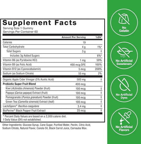 FORCE FACTOR - Force Factor ProbioSlim Apple Cider Vinegar Gummies 60 Gomitas - The Red Vitamin MX - Suplementos Alimenticios - {{ shop.shopifyCountryName }}