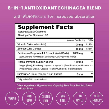 NUTRACHAMPS - NutraChamps Echinacea Goldenseal 1000Mg. 60 Capsulas - The Red Vitamin MX - Suplementos Alimenticios - {{ shop.shopifyCountryName }}
