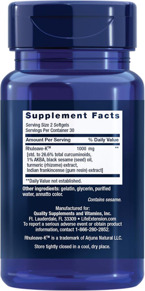 Life Extension Fast Acting Relief 60 Capsulas Blandas