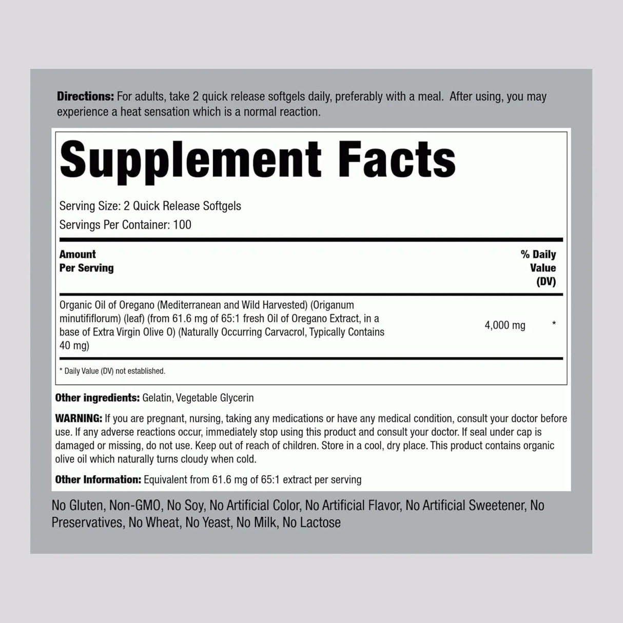 PIPING ROCK - Piping Rock Oregano Oil 4000Mg. 200 Capsulas Blandas - The Red Vitamin MX - Suplementos Alimenticios - {{ shop.shopifyCountryName }}
