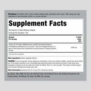 PIPING ROCK - Piping Rock Oregano Oil 4000Mg. 200 Capsulas Blandas - The Red Vitamin MX - Suplementos Alimenticios - {{ shop.shopifyCountryName }}