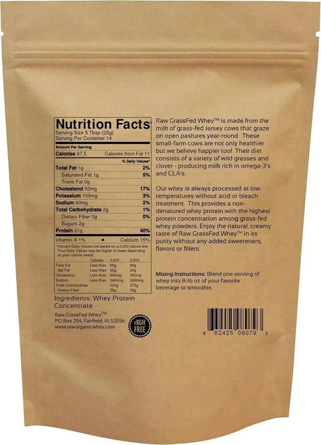 RAW ORGANIC WHEY - Raw Organic Whey Raw Grass Fed Whey 340Gr. - The Red Vitamin MX - Suplementos Alimenticios - {{ shop.shopifyCountryName }}
