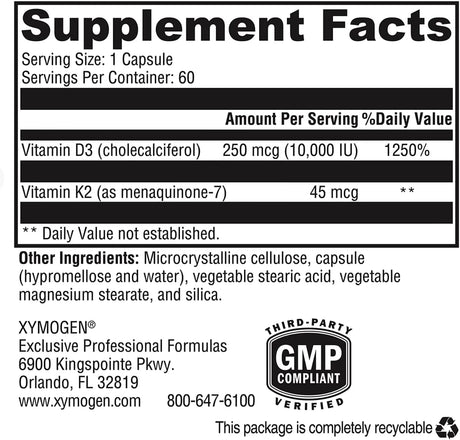 XYMOGEN - XYMOGEN K2-D3 10000 60 Capsulas - The Red Vitamin MX - Suplementos Alimenticios - {{ shop.shopifyCountryName }}