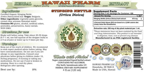 HAWAIIPHARM - Hawaii Pharm Stinging Nettle Alcohol-Free Liquid Extract 2 Fl.Oz. - The Red Vitamin MX - Suplementos Alimenticios - {{ shop.shopifyCountryName }}