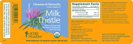HERB PHARM - Herb Pharm Milk Thistle Seed Extract 140Mg. 60 Capsulas - The Red Vitamin MX - Suplementos Alimenticios - {{ shop.shopifyCountryName }}