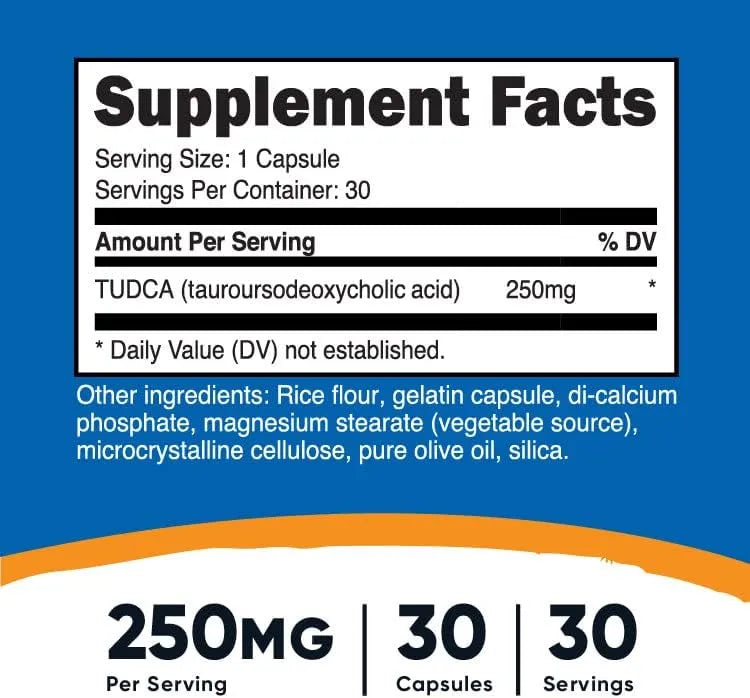 NUTRICOST - Nutricost TUDCA 250Mg. 30 Capsulas - The Red Vitamin MX - Suplementos Alimenticios - {{ shop.shopifyCountryName }}
