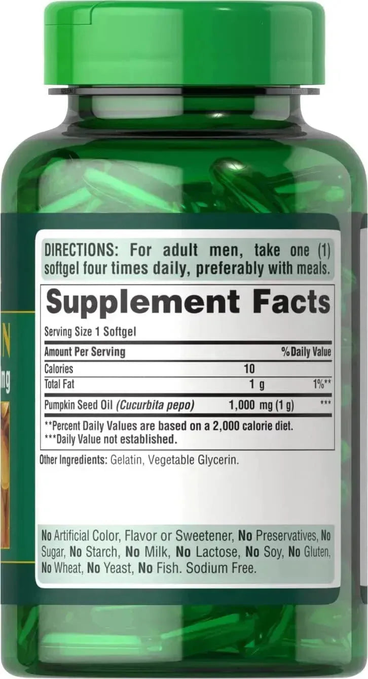PURITAN'S PRIDE - Puritan's Pride Pumpkin Seed Oil 1000Mg. 100 Capsulas Blandas - The Red Vitamin MX - Suplementos Alimenticios - {{ shop.shopifyCountryName }}