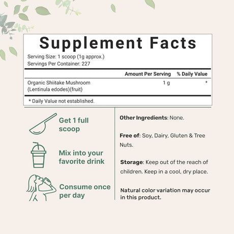 MICRO INGREDIENTS - Micro Ingredients Organic Shiitake Mushrooms Powder 227Gr. - The Red Vitamin MX - Suplementos Alimenticios - {{ shop.shopifyCountryName }}
