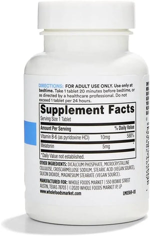 365 - 365 by Whole Foods Market Melatonin 5Mg. 60 Tabletas 2 Pack - The Red Vitamin MX - Suplementos Alimenticios - {{ shop.shopifyCountryName }}