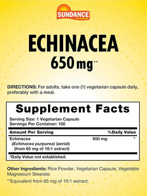 SUNDANCE - Sundance Echinacea 650Mg. 100 Capsulas - The Red Vitamin MX - Suplementos Alimenticios - {{ shop.shopifyCountryName }}