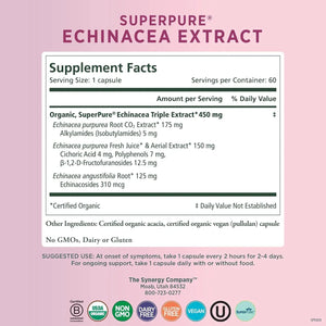 PURE SYNERGY - PURE SYNERGY SuperPure Echinacea Extract 60 Capsulas - The Red Vitamin MX - Suplementos Alimenticios - {{ shop.shopifyCountryName }}