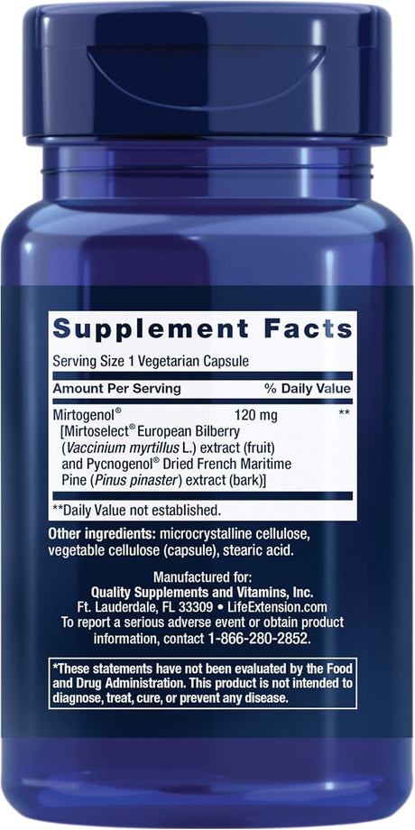 Life Extension Eye Pressure Support with Mirtogenol 30 Capsulas