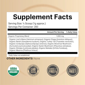 NATUREBELL - NatureBell Organic 10-in-1 Mushroom Powder 283Gr. - The Red Vitamin MX - Suplementos Alimenticios - {{ shop.shopifyCountryName }}