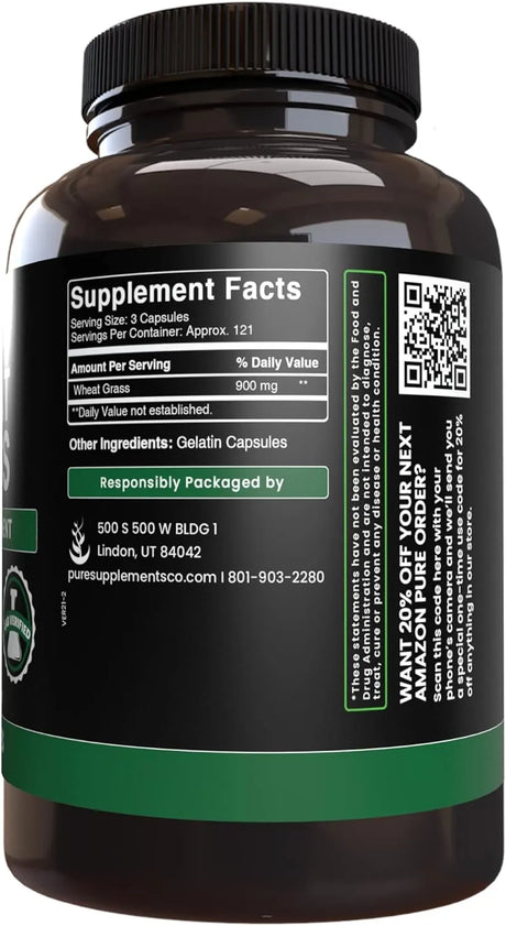 PURE ORIGINAL INGREDIENTS - Pure Original Ingredients Wheat Grass 365 Capsulas - The Red Vitamin MX - Suplementos Alimenticios - {{ shop.shopifyCountryName }}