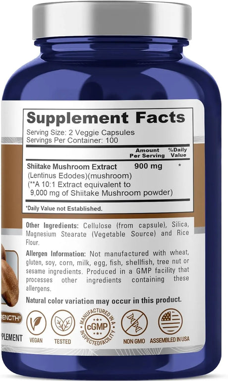 NUSAPURE - NusaPure Shiitake Mushroom 10:1 Extract 9,000Mg. 200 Capsulas - The Red Vitamin MX - Suplementos Alimenticios - {{ shop.shopifyCountryName }}