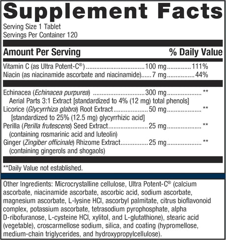 METAGENICS - Metagenics Echinacea Synergy 120 Tabletas - The Red Vitamin MX - Suplementos Alimenticios - {{ shop.shopifyCountryName }}