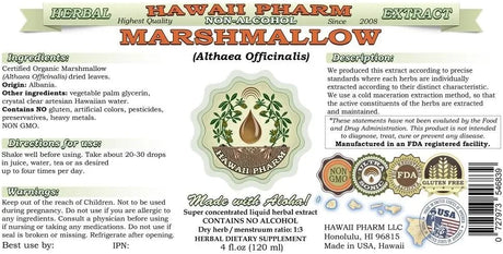 HAWAIIPHARM - Hawaii Pharm Marshmallow Alcohol-Free Liquid Extract 2 Fl.Oz. - The Red Vitamin MX - Suplementos Alimenticios - {{ shop.shopifyCountryName }}