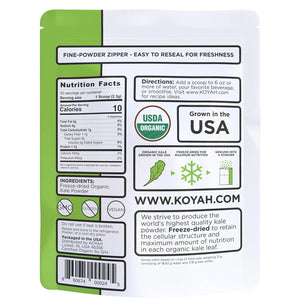 KOYAH - KOYAH Organic USA Grown Kale Powder 30 Servicios 69Gr. - The Red Vitamin MX - Suplementos Alimenticios - {{ shop.shopifyCountryName }}