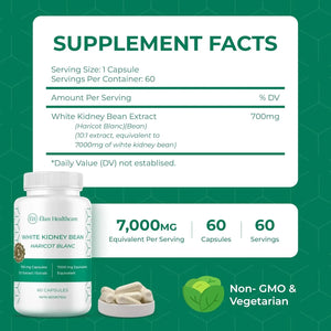 ELAN HEALTHCARE - Elan Healthcare White Kidney Bean Extract 60 Capsulas - The Red Vitamin MX - Suplementos Alimenticios - {{ shop.shopifyCountryName }}