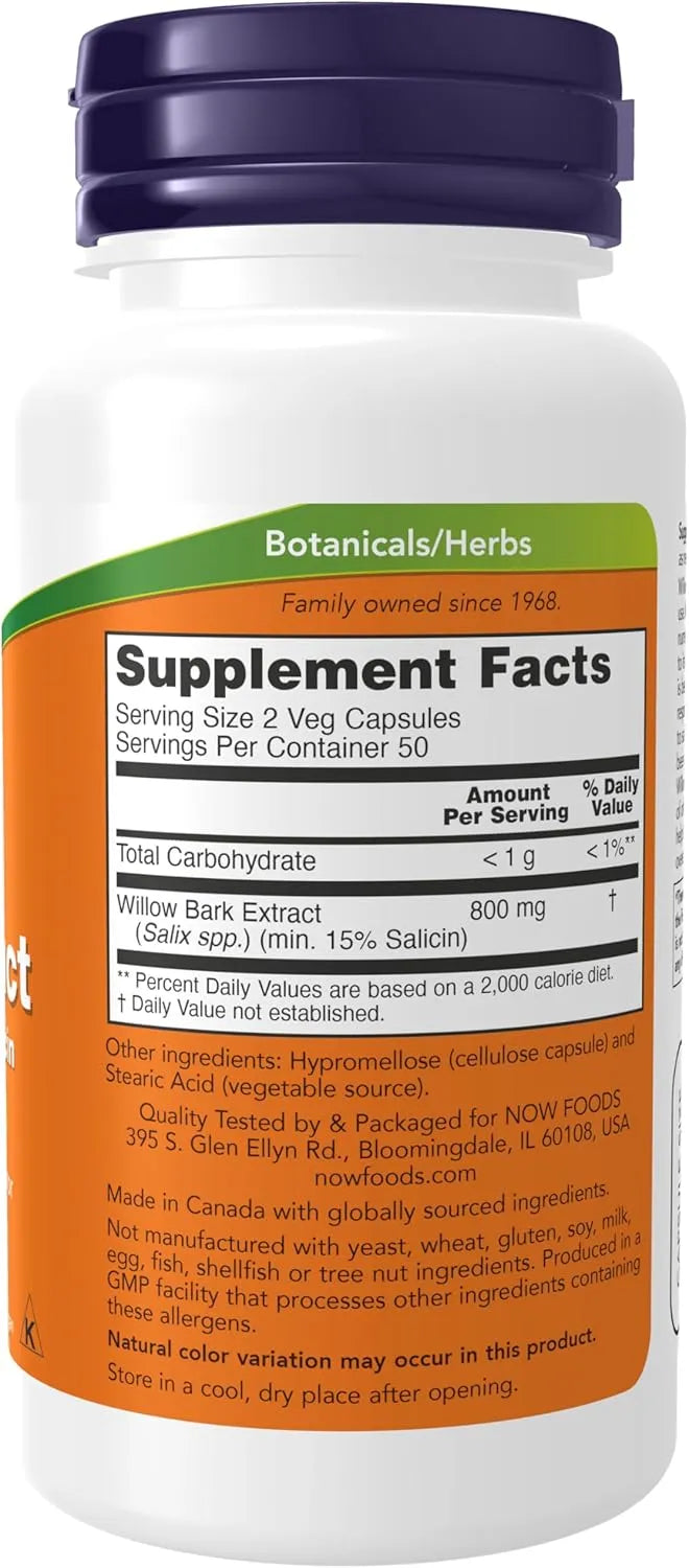 NOW SUPPLEMENTS - NOW Foods Supplements White Willow Bark 400Mg. 100 Capsulas - The Red Vitamin MX - Suplementos Alimenticios - {{ shop.shopifyCountryName }}