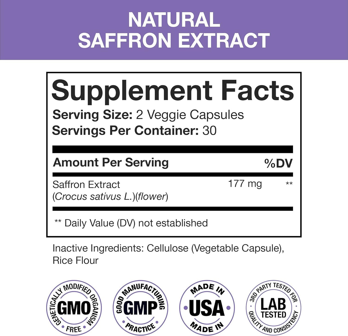 Nutra Simple Saffron 177Mg. 60 Capsulas