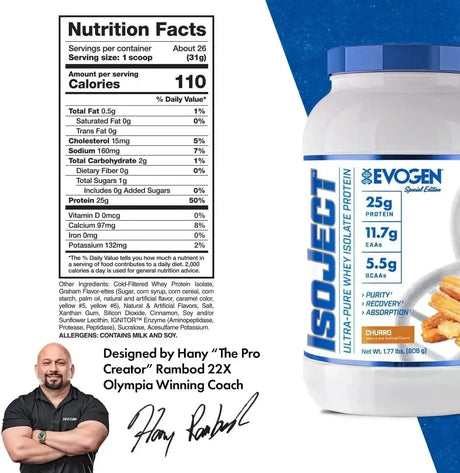 EVOGEN - Evogen Isoject Whey Isolate Protein Churro 806Gr. - The Red Vitamin MX - Suplementos Alimenticios - {{ shop.shopifyCountryName }}