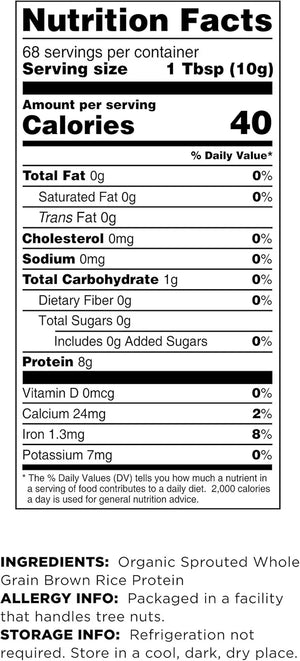 TERRASOUL SUPERFOODS - Terrasoul Superfoods Organic Sprouted Brown Rice Protein Powder 680Gr. - The Red Vitamin MX - Suplementos Alimenticios - {{ shop.shopifyCountryName }}