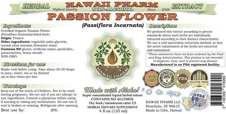 HAWAIIPHARM - Hawaii Pharm Passion Flower Alcohol-Free Liquid Extract 2 Fl.Oz. - The Red Vitamin MX - Suplementos Alimenticios - {{ shop.shopifyCountryName }}
