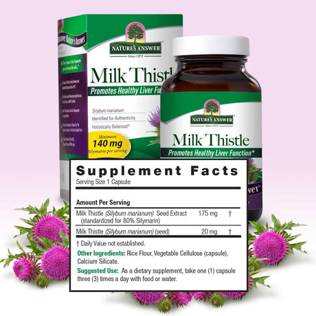 NATURE´S ANSWER - Nature's Answer Milk Thistle 120 Capsulas - The Red Vitamin MX - Suplementos Alimenticios - {{ shop.shopifyCountryName }}