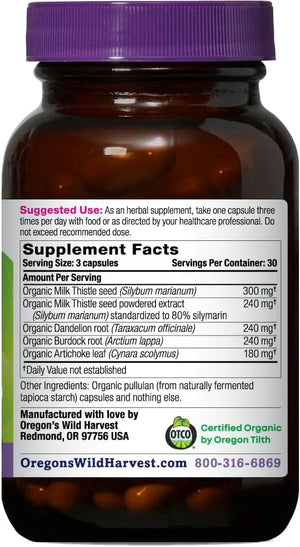 OREGON'S WILD HARVEST - Oregon's Wild Harvest Certified Organic Milk Thistle Dandelion 90 Capsulas - The Red Vitamin MX - Suplementos Alimenticios - {{ shop.shopifyCountryName }}