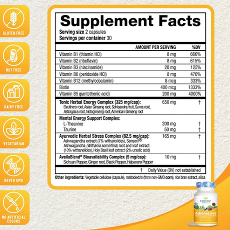 RIDGECREST HERBALS - Ridgecrest Herbals AdrenaLove 60 Capsulas - The Red Vitamin MX - Suplementos Alimenticios - {{ shop.shopifyCountryName }}