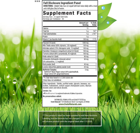 IRWIN NATURALS - Irwin Naturals Milk Thistle Liver Detox 60 Capsulas Blandas - The Red Vitamin MX - Suplementos Alimenticios - {{ shop.shopifyCountryName }}