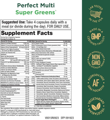 PURITY PRODUCTS - Purity Products Perfect Multi Super Greens 120 Capsulas - The Red Vitamin MX - Suplementos Alimenticios - {{ shop.shopifyCountryName }}