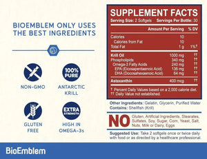 BIOEMBLEM - BioEmblem Antarctic Krill Oil 1000Mg. 60 Capsulas Blandas - The Red Vitamin MX - Suplementos Alimenticios - {{ shop.shopifyCountryName }}