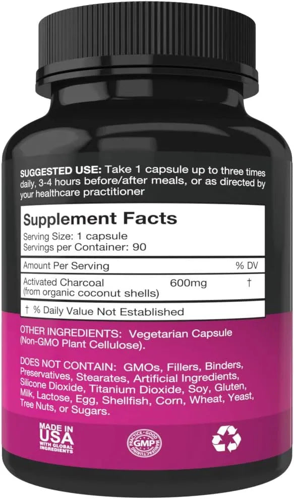 PUREST VANTAGE - Purest Vantage Pure Organic Activated Charcoal 600Mg. 90 Capsulas - The Red Vitamin MX - Suplementos Alimenticios - {{ shop.shopifyCountryName }}