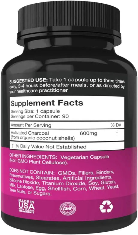 PUREST VANTAGE - Purest Vantage Pure Organic Activated Charcoal 600Mg. 90 Capsulas - The Red Vitamin MX - Suplementos Alimenticios - {{ shop.shopifyCountryName }}