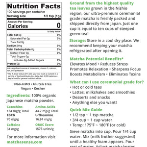 MATCHA SENSE - Matcha Sense Organic Matcha Green Tea Powder Ceremonial Grade 100Gr. - The Red Vitamin MX - Suplementos Alimenticios - {{ shop.shopifyCountryName }}