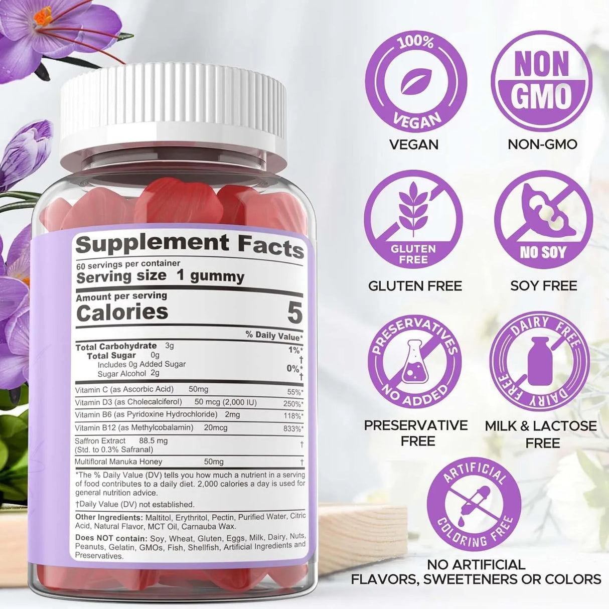 NEVISS - NEVISS Saffron Gummies 60 Gomitas 2 Pack - The Red Vitamin MX - Suplementos Alimenticios - {{ shop.shopifyCountryName }}