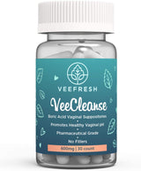 VeeFresh VeeCleanse Boric Acid Vaginal Suppositories 30 Supositorios