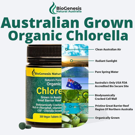 Biogenesis Australia Chlorella Tablet 500Mg. 300 Tabletas