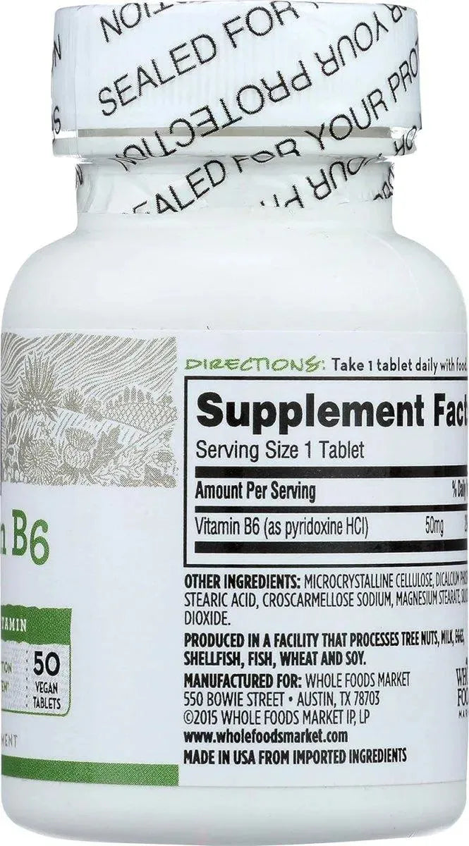 365 - 365 Everyday Value Vitamin B6 50Mg. 50 Tabletas - The Red Vitamin MX - Suplementos Alimenticios - {{ shop.shopifyCountryName }}